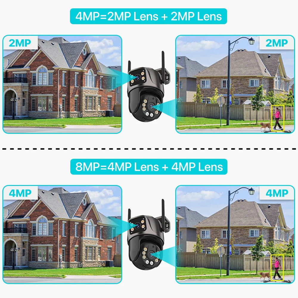 4K WiFi PTZ Outdoor Surveillance Camera - 8MP, AI, Audio &amp; Video, iCSee