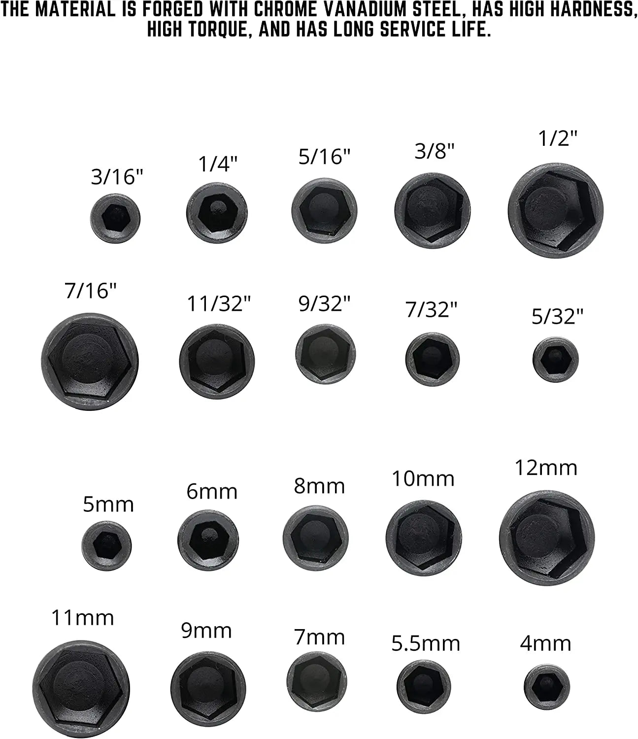 Juego de destornilladores con punta hexagonal de 5 a 13 mm: juego de 9 piezas