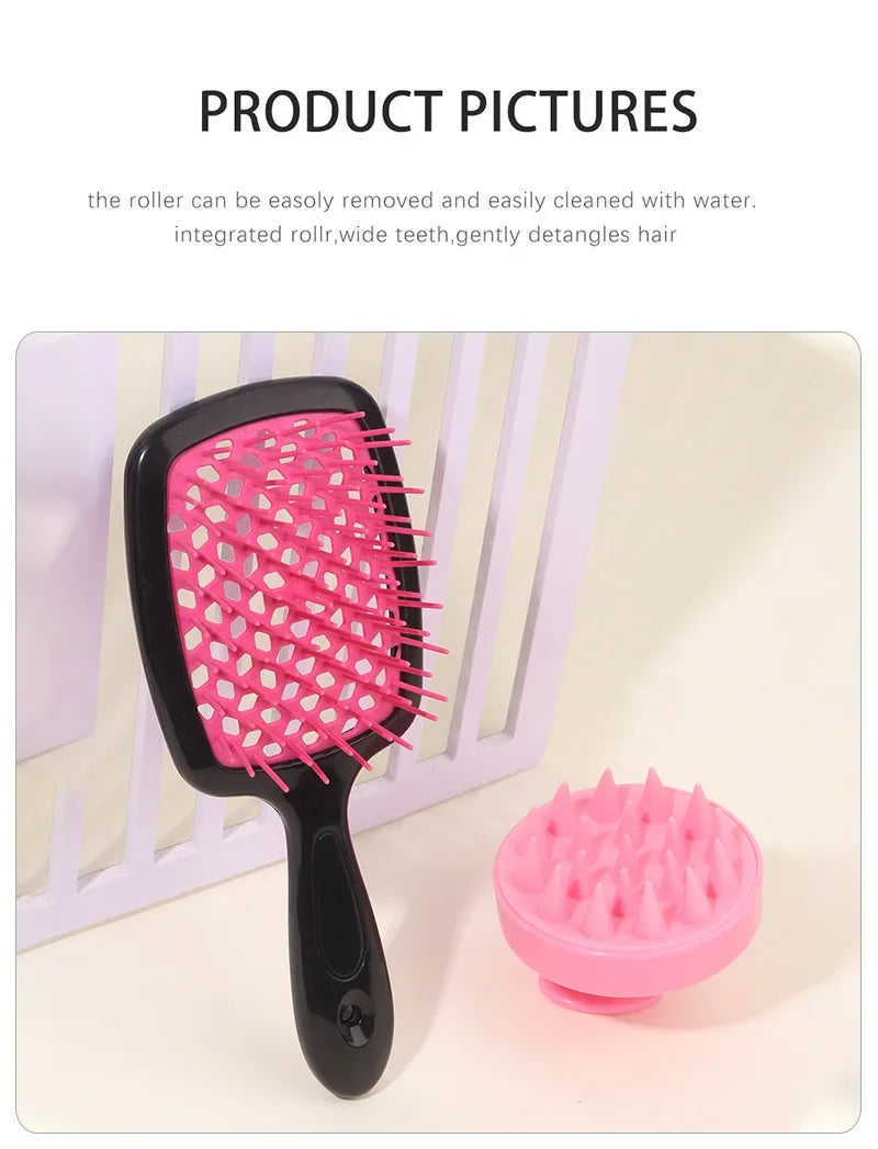 Peigne Massant pour Cuir Chevelu – Brosse Shampoing  (1/2 pièces)