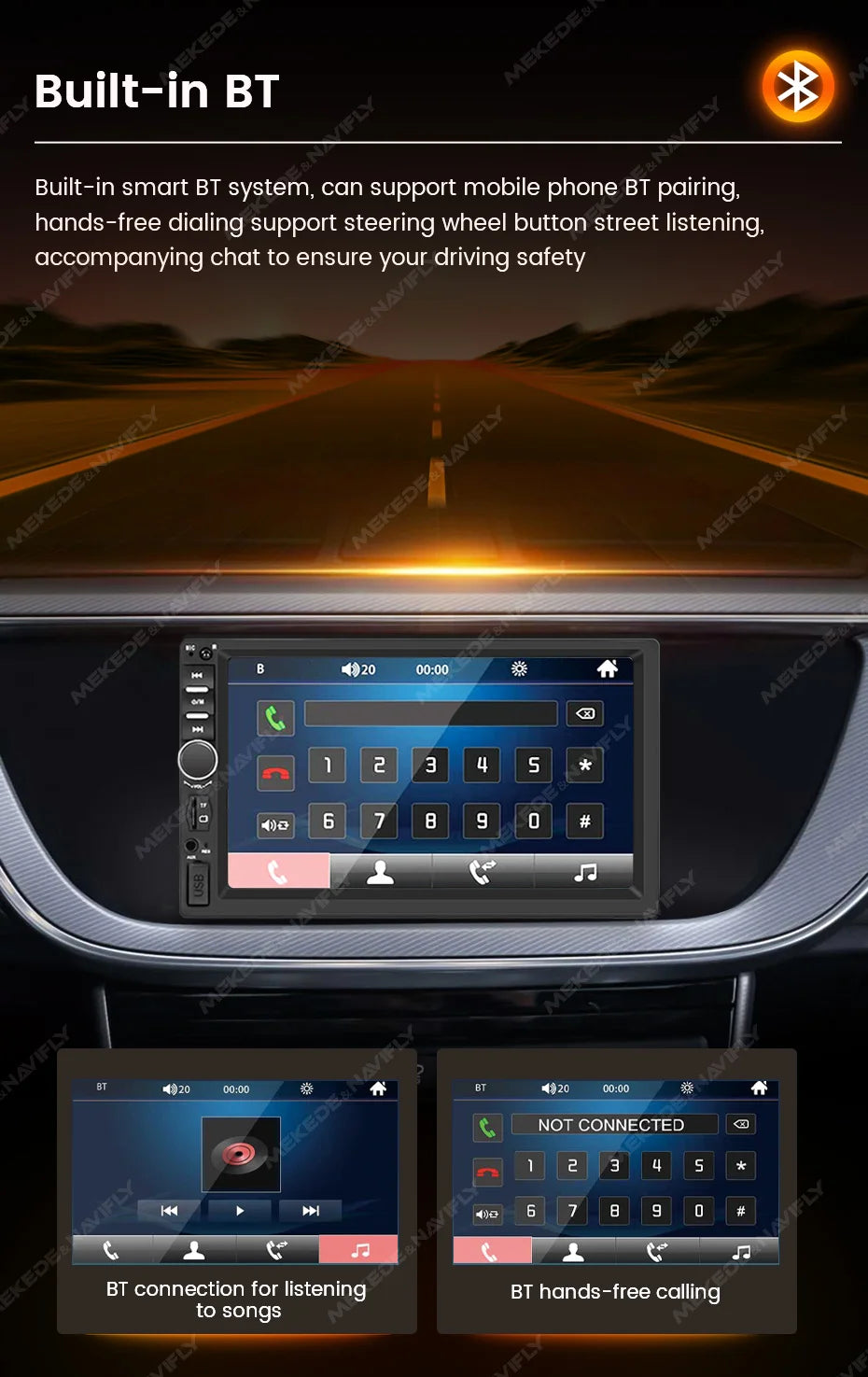 Touchscreen Car Stereo - Wireless CarPlay &amp; Android Auto