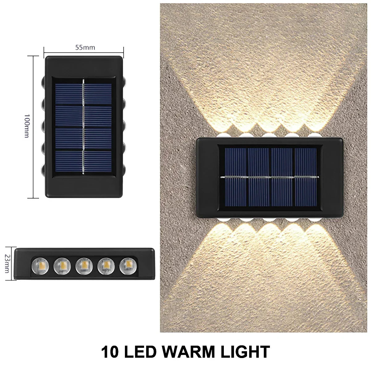 Outdoor Up &amp; Down Lighting, Wall Mounted, Solar &amp; Waterproof