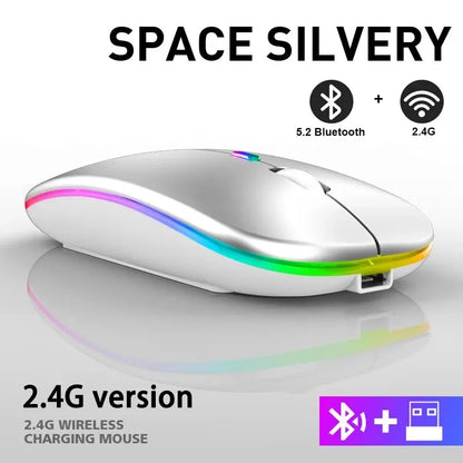 Souris Bluetooth Sans Fil RVB – Souris de Jeu Ergonomique LED pour PC et Portable