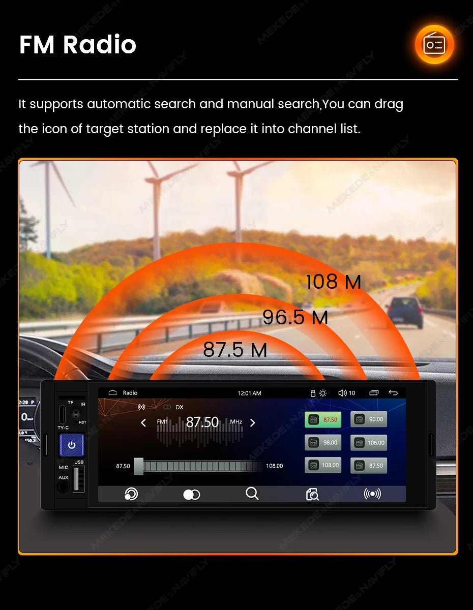 Touchscreen Car Stereo - Wireless CarPlay &amp; Android Auto