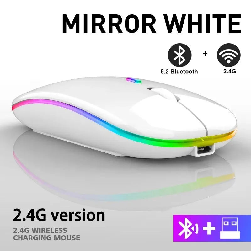 Souris Bluetooth Sans Fil RVB – Souris de Jeu Ergonomique LED pour PC et Portable